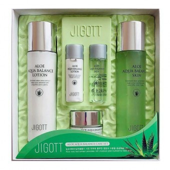 Jigott Aloe Aqua Balance Skin Care 3Set - Набор уходовый с алоэ